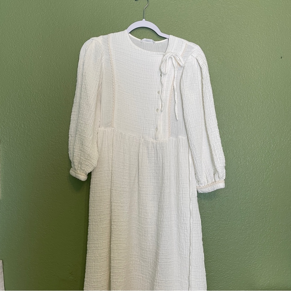 Mango Textured Cotton Dress Size 2 - Picture 4 of 12